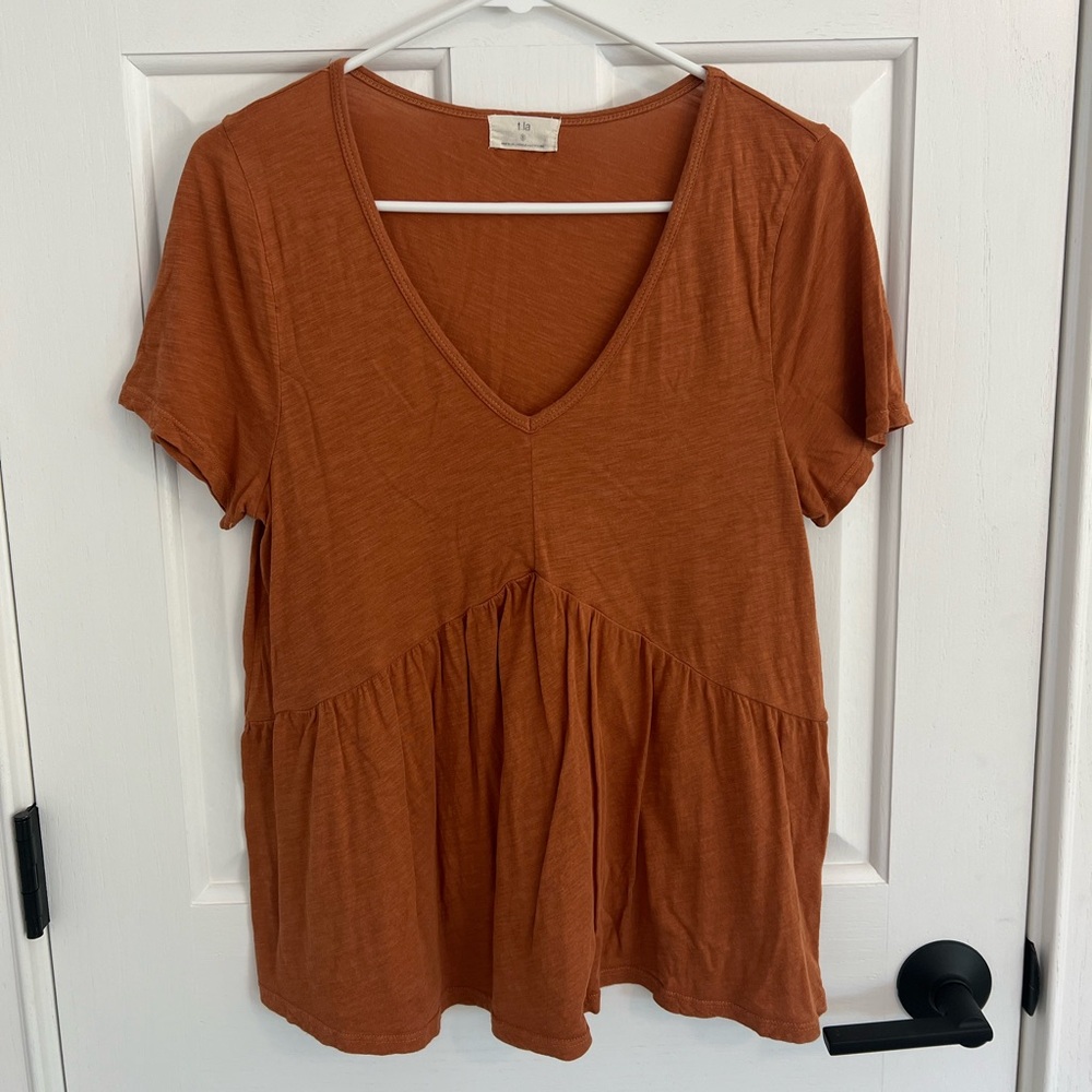 ANTHROPOLOGIE: orange blouse